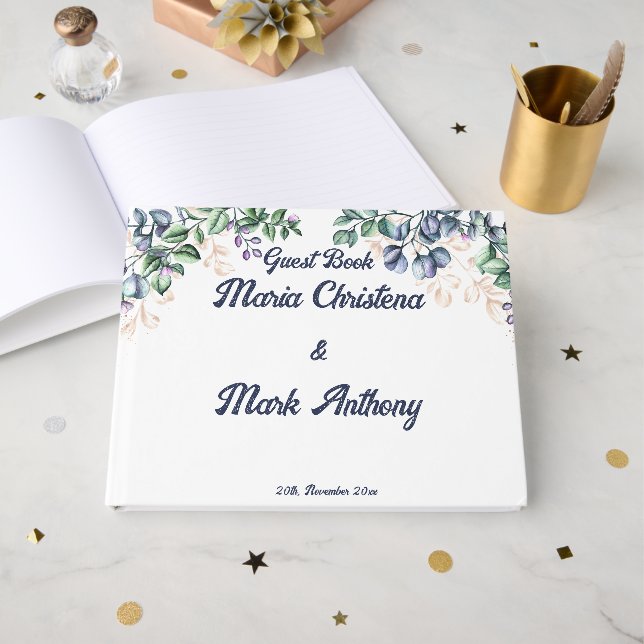 Wildflower Harmony Wedding Guest Book (Front Open)