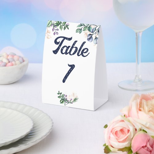 Wildflower Harmony Wedding Table Number Paper Table Tent