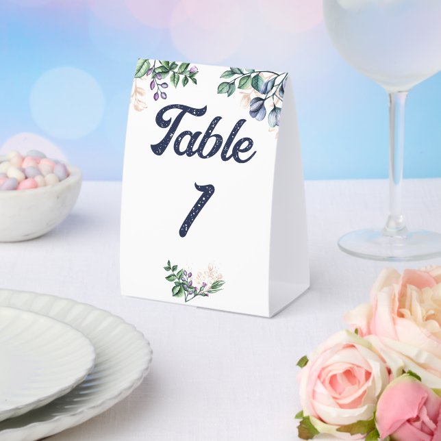 Wildflower Harmony Wedding Table Number Paper Table Tent (Insitu(Wedding))