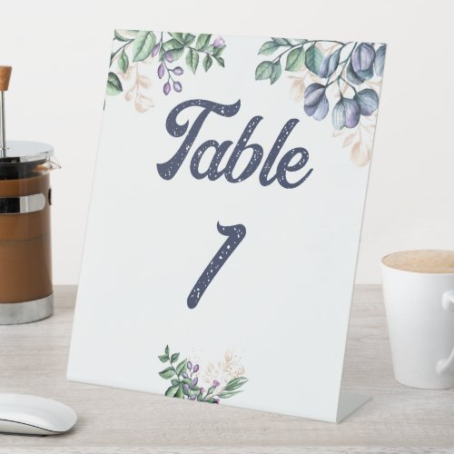 Wildflower Harmony Wedding Table Number Pedestal Sign