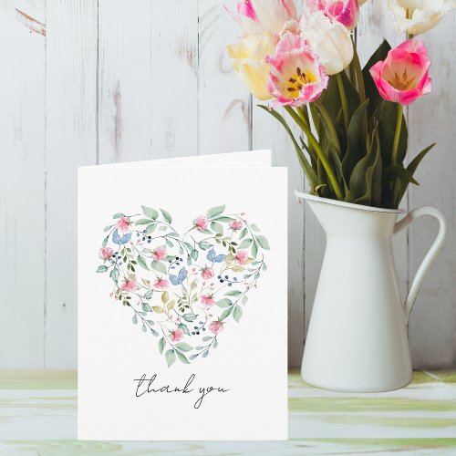 Wildflower Heart Thank you or Any Occasion  Card