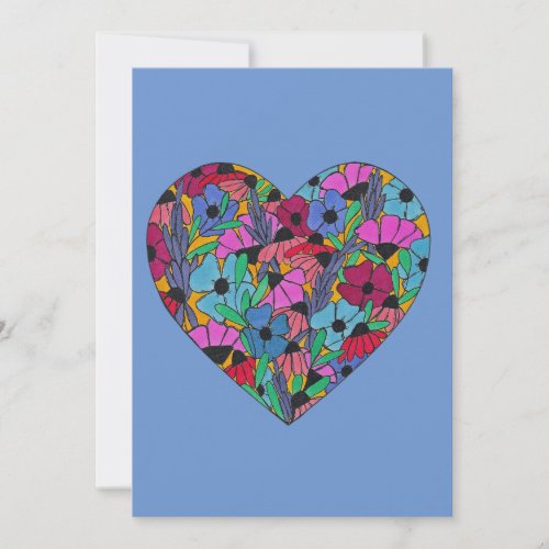 Wildflower Heart Valentine Card