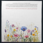 Wildflower Hebrew Name Challah Dough Cover & Cloth Napkin<br><div class="desc">Her challah is a work of art. Sign her name in HEBREW with a flourish on this stunning watercolor design. The wildflower floral border looks beautiful when draped over a large bowl of rising Challah dough. Need help with this design? Want to see other colors or design variations? Please email:...</div>
