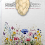 Wildflower Hebrew Name Challah Dough Cover & Cloth Napkin<br><div class="desc">Her challah is a work of art. Sign her name in HEBREW with a flourish on this stunning watercolor design. The casual wildflower floral border looks beautiful when draped over a large bowl of rising Challah dough. Need help with this design? Want to see other colors or design variations? Please...</div>