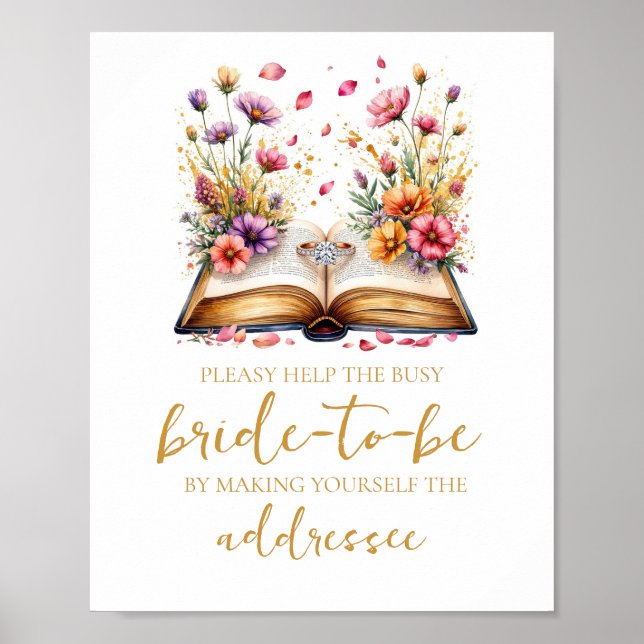 Wildflower Help the Busy Bride Address an Envelop Poster (Front)