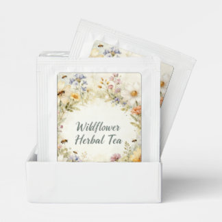 Wildflower Herbal Tea Bag Label – Pastel Botanical Drink Mix