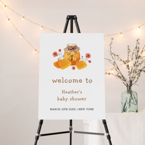 Wildflower Honey Bee Baby Shower Welcome Sign