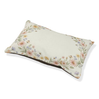 Wildflower Honey Cat Bed – Cozy Cottagecore Bees