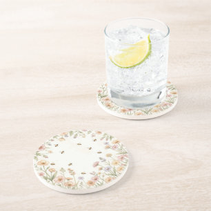 Wildflower Honey Coaster – Cute Cottagecore Bees