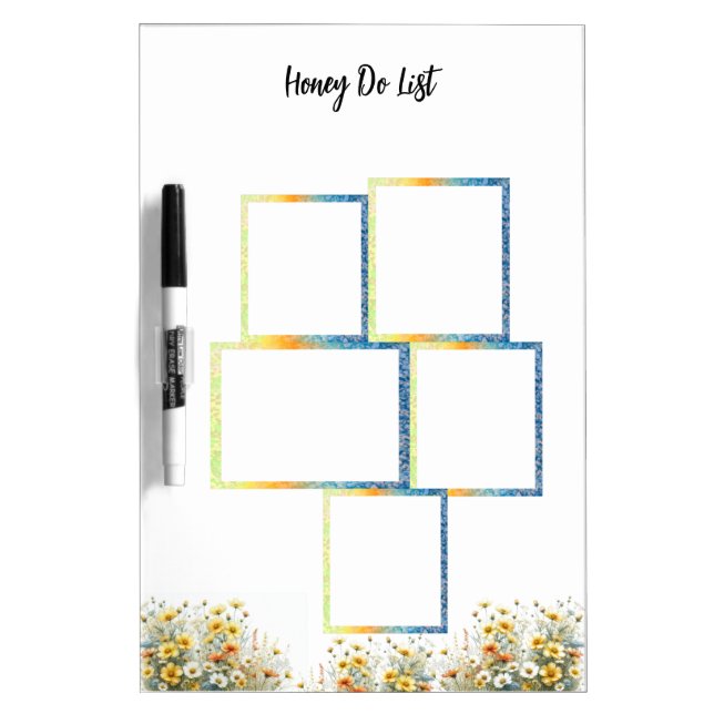 Wildflower Honey Do List Frame Dry Erase Board (Front)