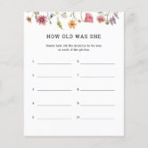 Wildflower Baby Shower Family Tradition Card