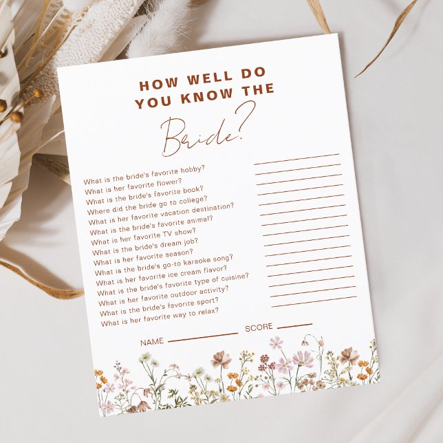 Wildflower How Well Do You know the Bride (Creator Uploaded)