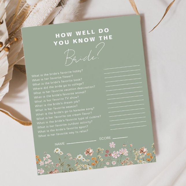 Wildflower How Well Do You know the Bride Flyer (Creator Uploaded)