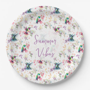 Wildflower & Hummingbird Summer Vibes Paper Plates
