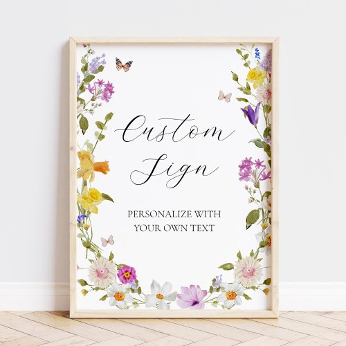 Wildflower in Bloom Custom Text Sign