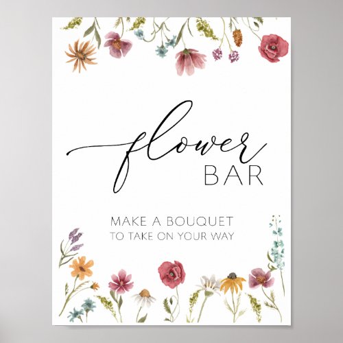 Wildflower in Bloom Flower Bouquet Bar Poster