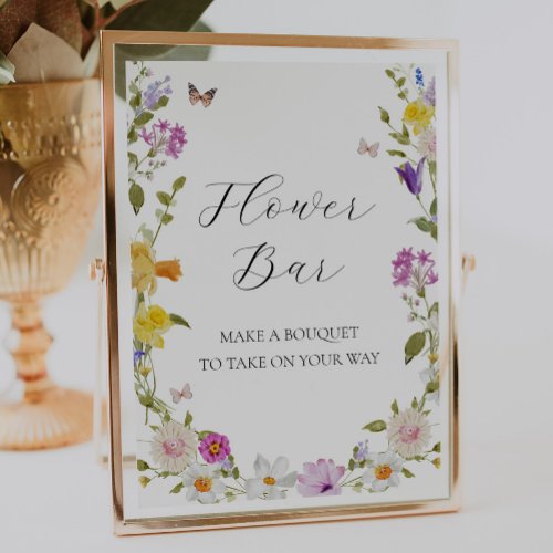 Wildflower in Bloom Flower Bouquet Bar Sign