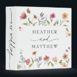 Wildflower in Bloom Our Wedding Album 3 Ring Binder<br><div class="desc">Wedding Album featuring watercolor wildflowers. Customize with Couple's name.</div>