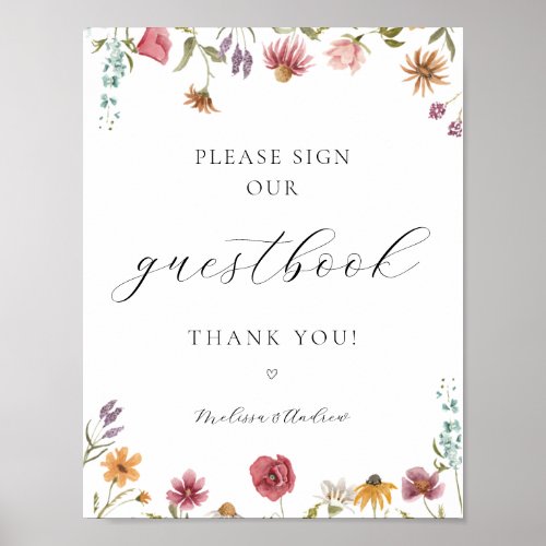 Wildflower In Bloom Sign our Guestbook Sign 