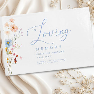 Wildflower "In Loving Memory" Funeral  Guest Book