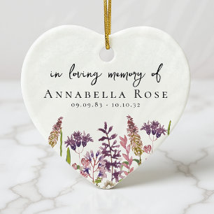 Wildflower In Loving Memory Memorial Ceramic Ornament