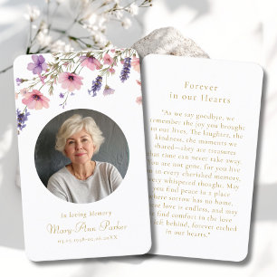 Wildflower "In loving Memory" Photo Funeral Business Card
