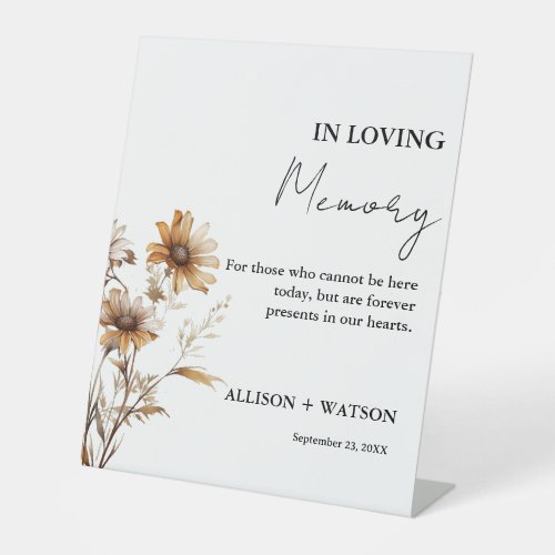 Wildflower  in Loving memory sign wedding forever 