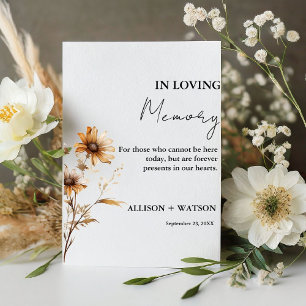 Wildflower in Loving memory sign wedding forever