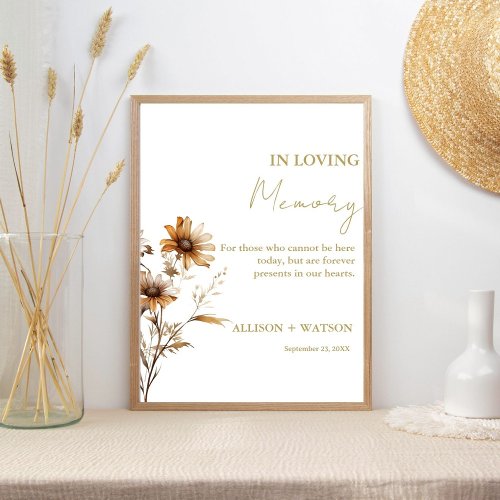 Wildflower  in Loving memory sign wedding forever 