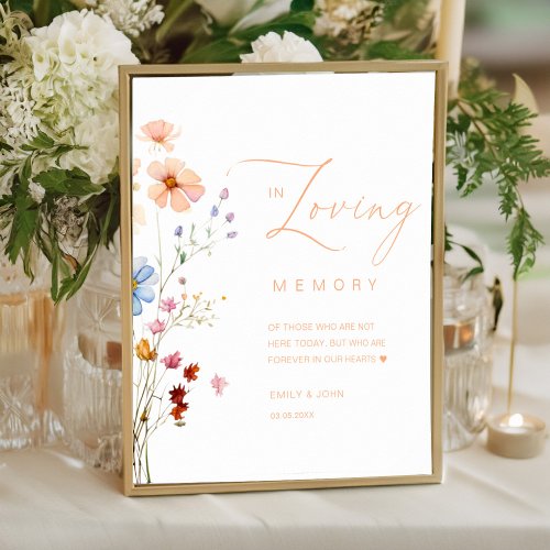 Wildflower In Loving Memory Wedding Poster