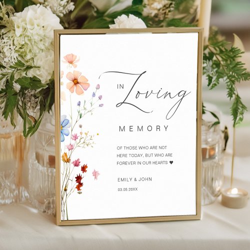 Wildflower In Loving Memory Wedding Poster