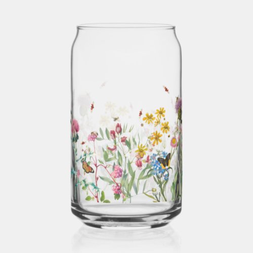 Wildflower Insects Floral Spring Garden Can Glass