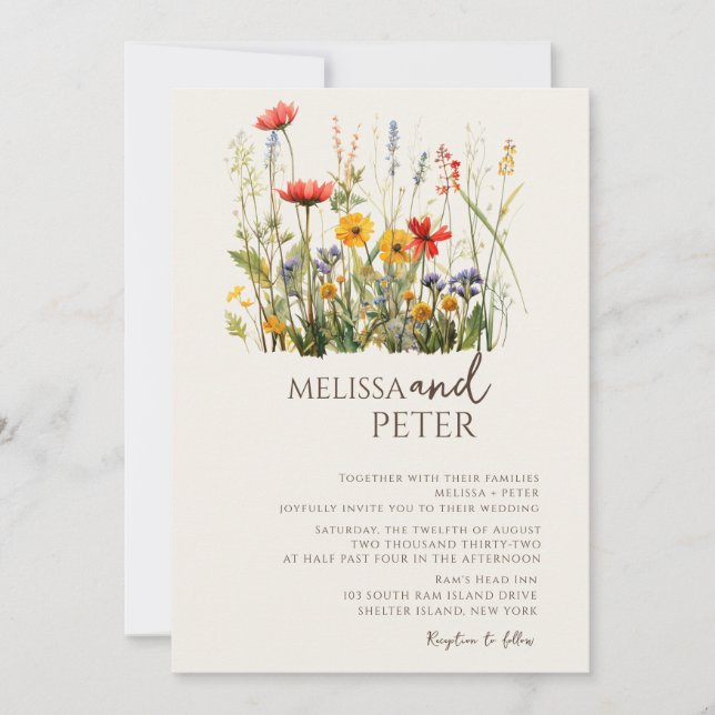 Wildflower  invitation (Front)