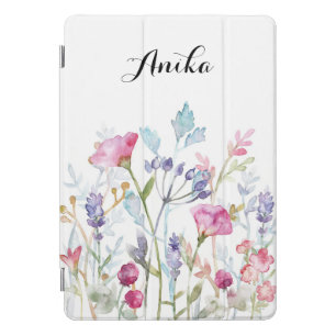 wildflower ipad case, custom name  iPad pro cover