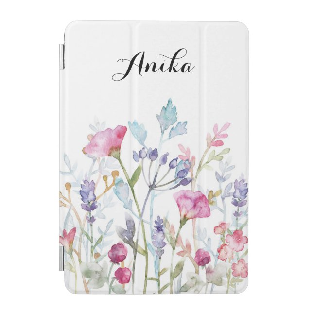 wildflower ipad case, custom name  mini cover (Front)