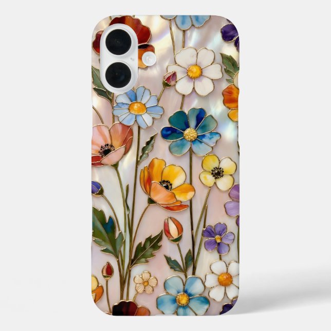 Wildflower iPhone Case Colorful Stained Glass (Back)