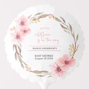Wildflower Is On The Way Pink Baby Shower Balloon