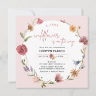 Wildflower Is On The Way Spring Baby Shower Invitation