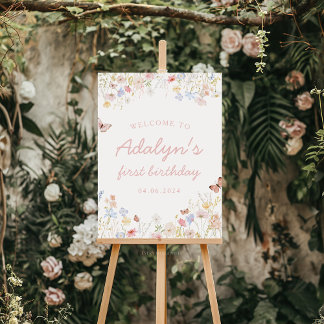 Wildflower Isn't She Onederful Birthday Sign