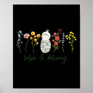 Wildflower Labor And Delivery Nurse Graduation Mid Poster