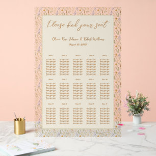 Wildflower Large Wedding Acrylic Seating Chart