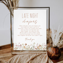 Wildflower Late Night Diapers Baby Shower Game Photo Print