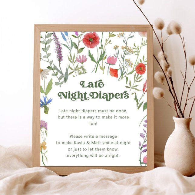 Wildflower Late Night Diapers Baby Shower Poster (Creator Uploaded)