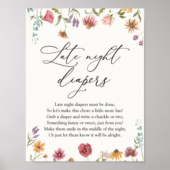 Wildflower Late Night Diapers Poster (Front)