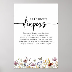Wildflower Late Night Diapers Sign