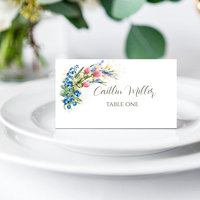 Wildflower Lavender Rustic Wedding Place Card (Creator Uploaded)
