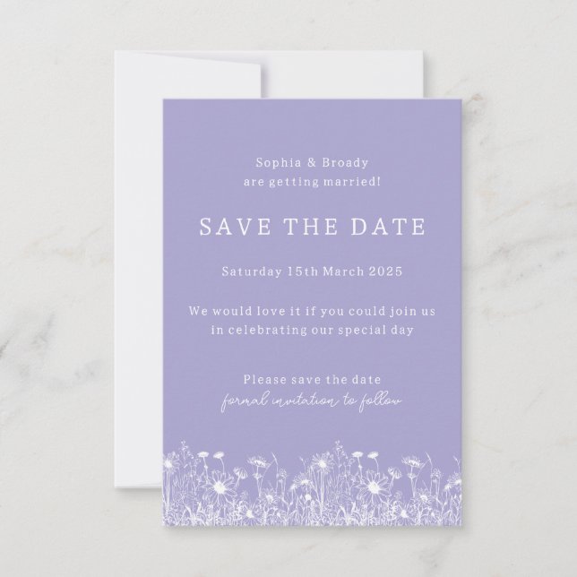 Wildflower Lavender Save The Date (Front)