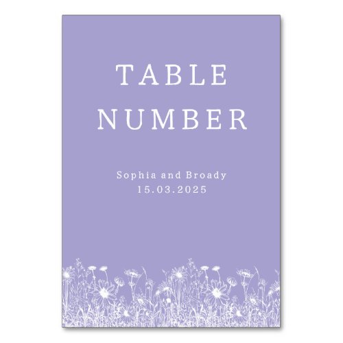 Wildflower Lavender Table Card