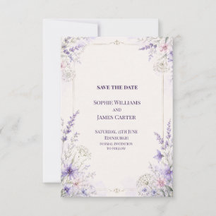 Wildflower Lavender Watercolor Save the Date