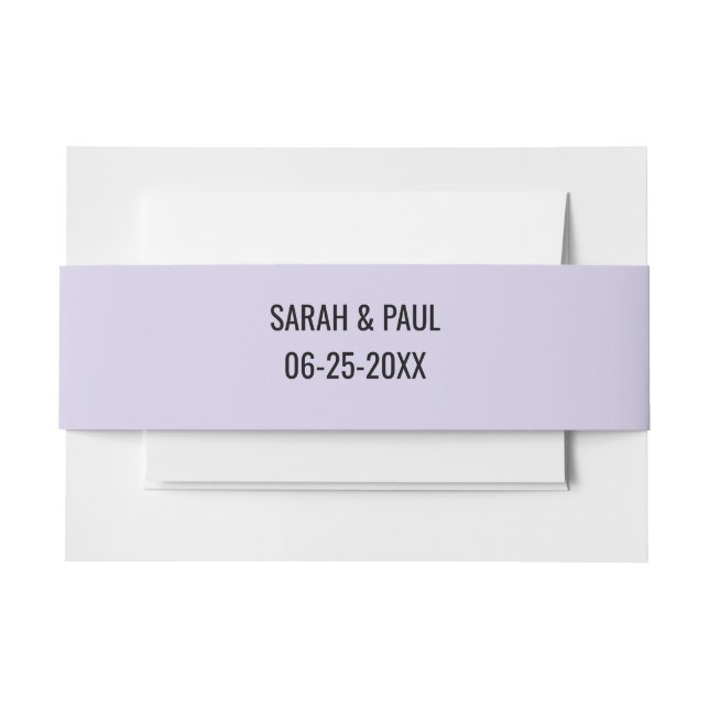 Wildflower Lavender & Yellow Floral Wedding Invitation Belly Band (Front Example)